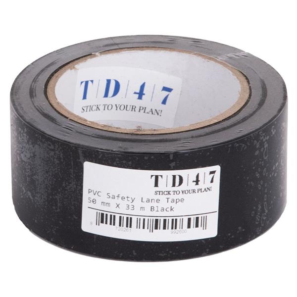 Grote foto td47 pvc safety markeringstape 50mm x 33m zwart doe het zelf en verbouw materialen en producten