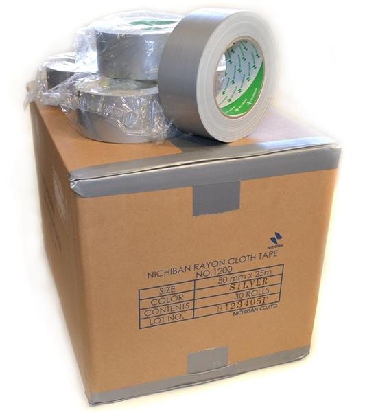 Grote foto nichiban gaffa tape 50mm x 25m grijs doos 30 rollen doe het zelf en verbouw materialen en producten