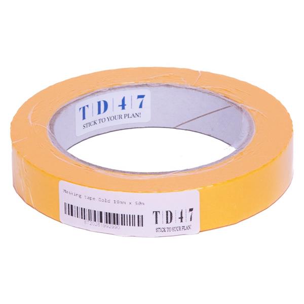 Grote foto td47 masking tape gold 19mm x 50m doe het zelf en verbouw materialen en producten