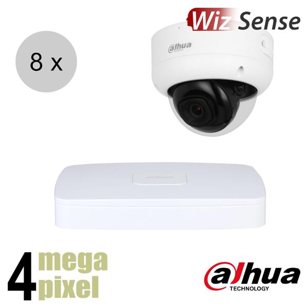 Grote foto dahua 4mp ip cameraset wizsense 8 dome camera starlight audio 2.8mm 50m ips84dd1 audio tv en foto videobewakingsapparatuur