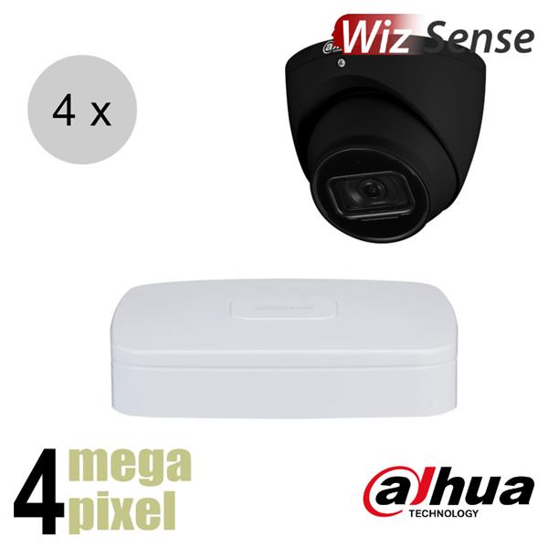 Grote foto dahua 4mp ip cameraset wizsense 4 turret dome camera starlight audio 2.8mm 50m ips44 audio tv en foto videobewakingsapparatuur