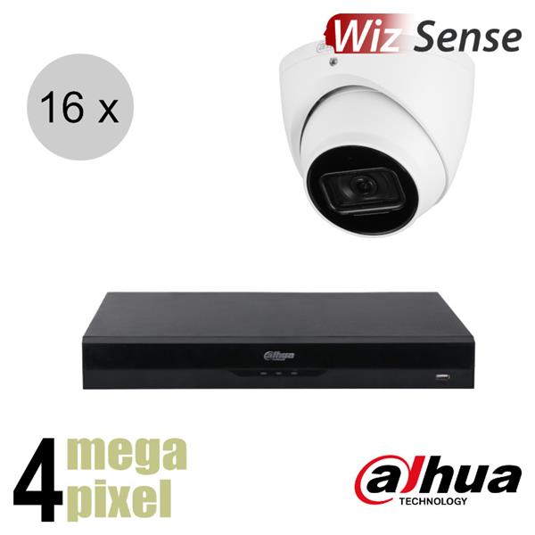 Grote foto dahua 4mp ip cameraset wizsense 16 turret dome camera starlight audio 2.8mm 50m ips16 audio tv en foto videobewakingsapparatuur