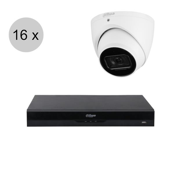 Grote foto dahua 4mp ip cameraset wizsense 16 turret dome camera starlight audio 2.8mm 50m ips16 audio tv en foto videobewakingsapparatuur