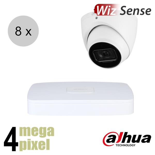 Grote foto dahua 4mp ip cameraset wizsense 8 turret dome camera starlight audio 2.8mm 50m ips84 audio tv en foto videobewakingsapparatuur