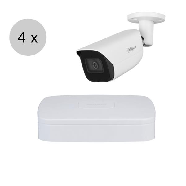 Grote foto dahua 4mp ip cameraset wizsense 4 bullet camera starlight audio 2.8mm 50m ips44db1 audio tv en foto videobewakingsapparatuur