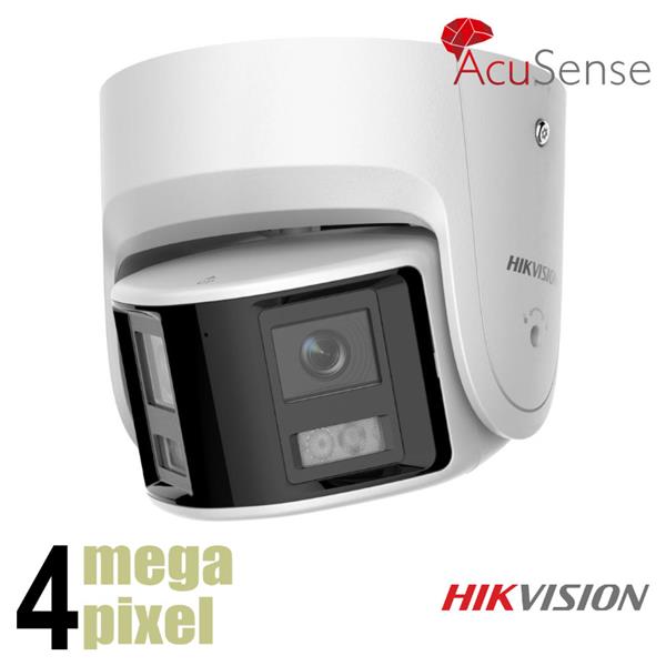 Grote foto hikvision 4mp acusense panorama ip dome camera microfoon speaker ds 2cd2346g2p lsu sl audio tv en foto videobewakingsapparatuur