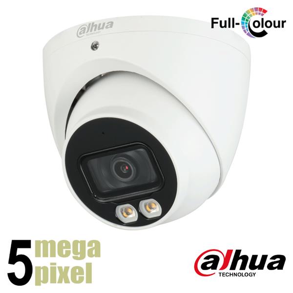 Grote foto dahua 5mp full color cvi dome 2 8mm microfoon hdw2509tp a led audio tv en foto videobewakingsapparatuur