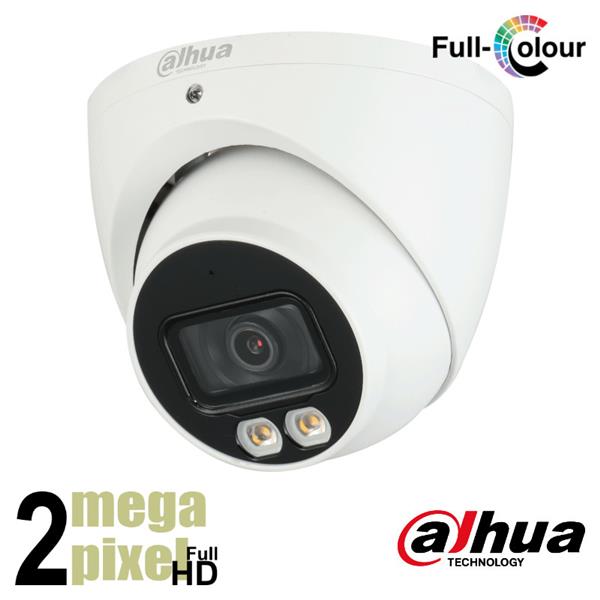 Grote foto dahua 2mp full color cvi dome 3 6mm microfoon hdw2249tp a led audio tv en foto videobewakingsapparatuur