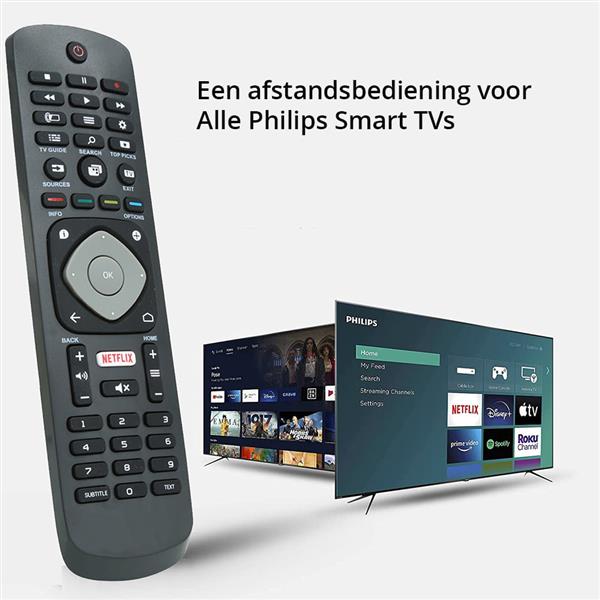 Grote foto philips universele afstandsbediening met netflix knop voor philips smart tvs audio tv en foto afstandsbedieningen