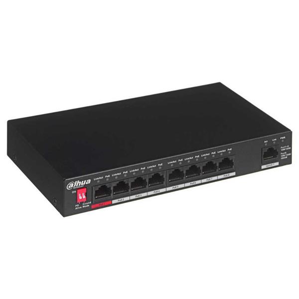 Grote foto dahua poe switch 96w unmanaged 8 poorten 1 uplink tot 100mbps pfs3009 8et1gt 96 computers en software netwerkkaarten routers en switches