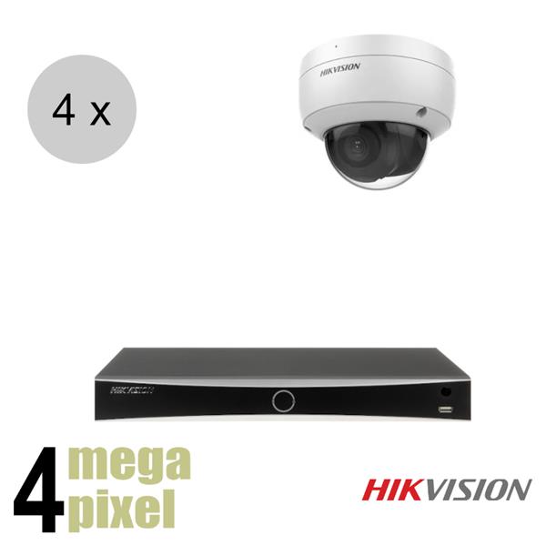 Grote foto hikvision acusense 4mp ip camerasysteem met 4 camera hik003 audio tv en foto videobewakingsapparatuur