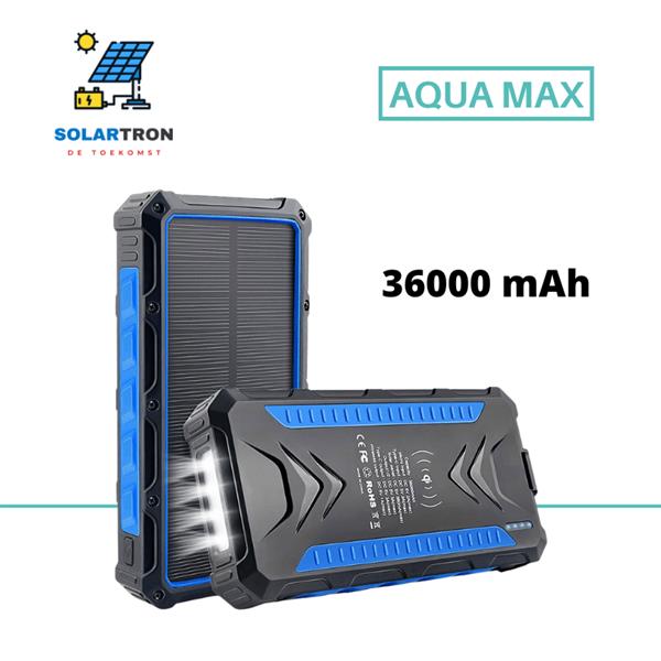 Grote foto solartron aqua max solar powerbank 36000 mah telecommunicatie toebehoren en onderdelen