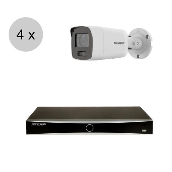 Grote foto hikvision 4k 8mp ip camerasysteem 4 camera colorvu hik002 audio tv en foto videobewakingsapparatuur