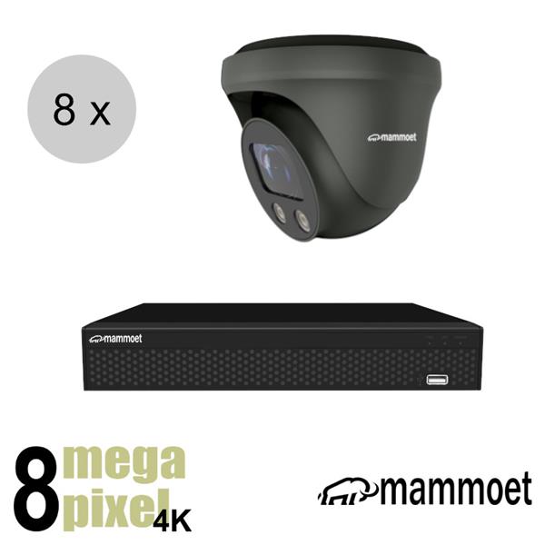 Grote foto mammoet 4k ip camerasysteem 8 dome camera slimme bewegingsdetectie motorzoom ips88mtm2 audio tv en foto videobewakingsapparatuur