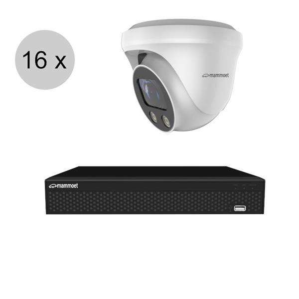 Grote foto mammoet 4k ip camerasysteem 16 turret dome camera slimme bewegingsdetectie motorzoom ips16 audio tv en foto videobewakingsapparatuur