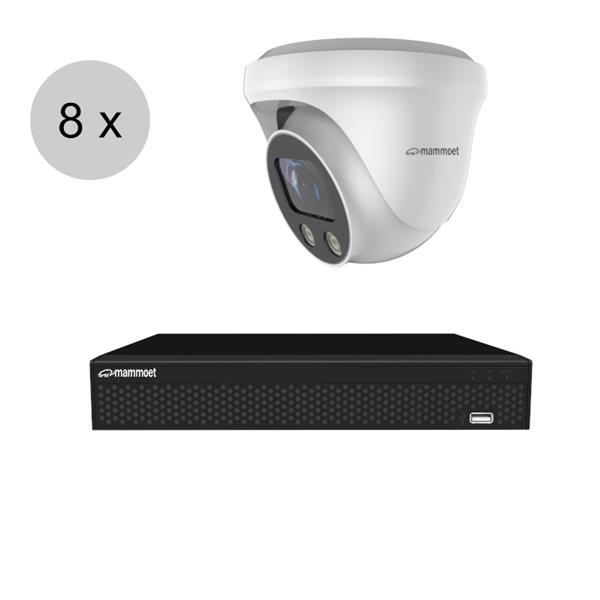 Grote foto mammoet 4k ip camerasysteem 8 turret dome camera slimme bewegingsdetectie motorzoom ips88m audio tv en foto videobewakingsapparatuur