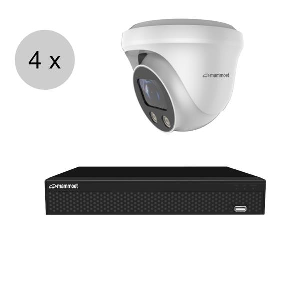 Grote foto aanbieding van 995. naar 695 mammoet 4k ip camerasysteem 4 camera slimme bewegingsdetecti audio tv en foto videobewakingsapparatuur