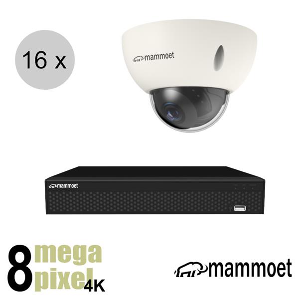 Grote foto mammoet 4k ip camerasysteem 16 dome camera slimme bewegingsdetectie 20m nachtzicht ips168m audio tv en foto videobewakingsapparatuur