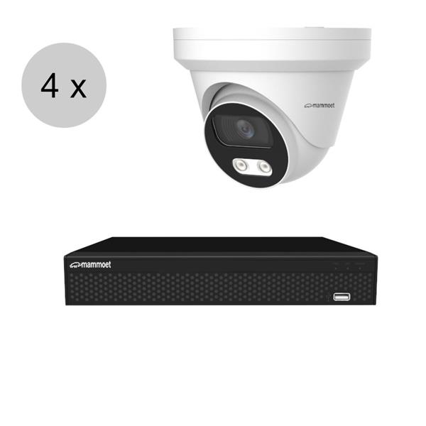 Grote foto aanbieding van 850. naar 595 mammoet 4k ip camerasysteem 4 camera slimme bewegingsdetect audio tv en foto videobewakingsapparatuur