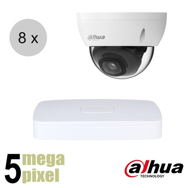 Grote foto dahua 5mp ip camerasysteem 30m nachtzicht 8 dome camera ips85d1 audio tv en foto videobewakingsapparatuur