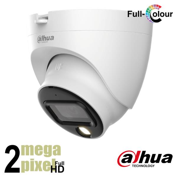 Grote foto dahua 2mp full color cvi dome microfoon 20m hdw1239tlqp a led audio tv en foto videobewakingsapparatuur