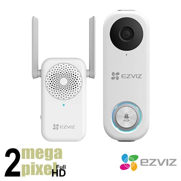 Grote foto ezviz full hd wifi deurbel kit met gong en travo 2 1 mm lens ezdb1c audio tv en foto videobewakingsapparatuur