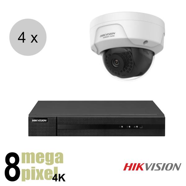 Grote foto hikvision 4k 8mp ip camerasysteem hiwatch poe 4 camera hik006 audio tv en foto videobewakingsapparatuur