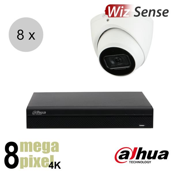 Grote foto dahua 4k ip cameraset wizsense 8 turret dome camera starlight audio 2.8mm 30m ips88d audio tv en foto videobewakingsapparatuur