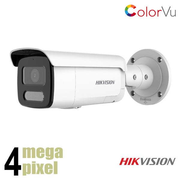 Grote foto hikvision 4 megapixel 2.8mm colorvu 2.0 bullet sd kaart slot audio strobe ds 2cd2t47g2 lsu s audio tv en foto videobewakingsapparatuur