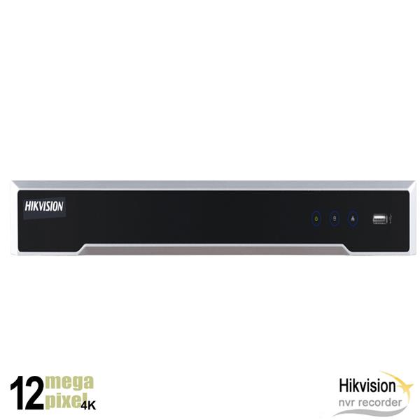 Grote foto hikvision 12mp 16 kanaals nvr recorder 16x poe 2x harddisk ds 7616ni i2 16pq audio tv en foto videobewakingsapparatuur