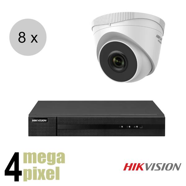 Grote foto hikvision 4mp ip camerasysteem hiwatch poe 8 camera hik801 audio tv en foto videobewakingsapparatuur