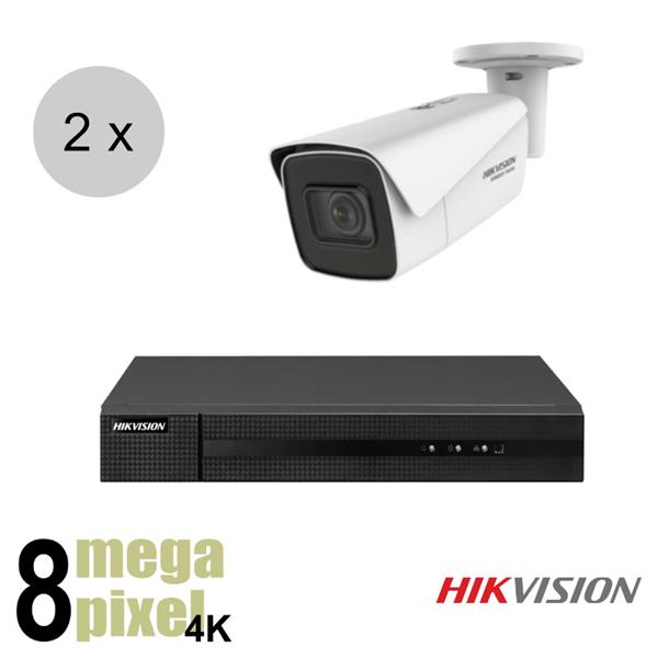 Grote foto hikvision 4k ip camerasysteem hiwatch poe 2 camera motorzoom hik203 audio tv en foto videobewakingsapparatuur