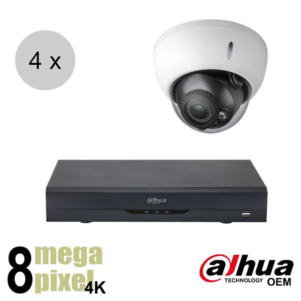 Grote foto dahua oem 4k cvi camerasysteem 50m nachtzicht motorzoom wdr 4 camera cvs485 audio tv en foto videobewakingsapparatuur