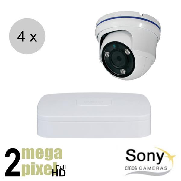 Grote foto full hd cvi camerasysteem sony sensor dahua recorder 40m nachtzicht motorzoom 4 camera audio tv en foto videobewakingsapparatuur