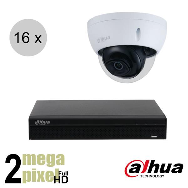 Grote foto dahua full hd ip cameraset wizsense 16 dome camera starlight audio 2.8mm 30m ips162d audio tv en foto videobewakingsapparatuur