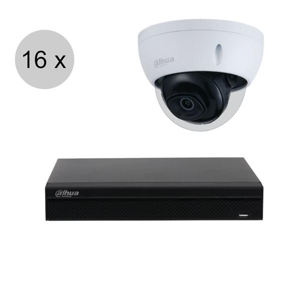 Grote foto dahua full hd ip cameraset wizsense 16 dome camera starlight audio 2.8mm 30m ips162d audio tv en foto videobewakingsapparatuur