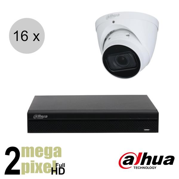 Grote foto dahua full hd ip cameraset wizsense 16 turret dome camera starlight audio 2.8mm 30m audio tv en foto videobewakingsapparatuur