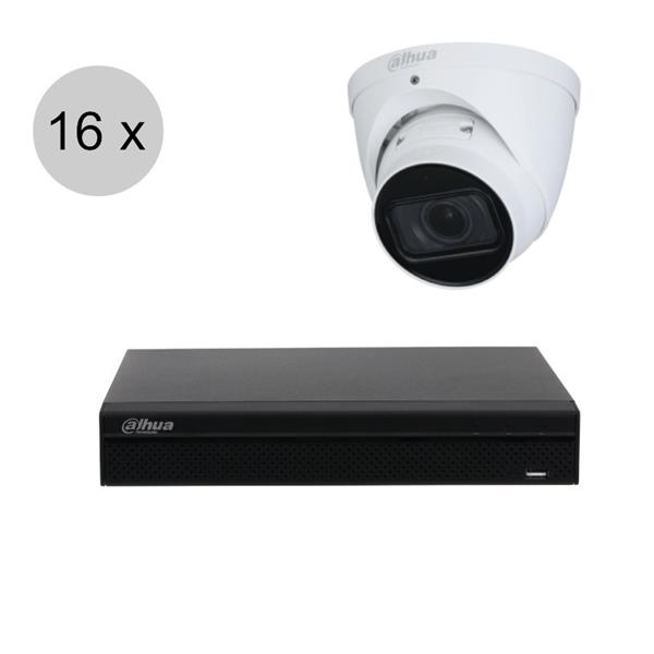 Grote foto dahua full hd ip cameraset wizsense 16 turret dome camera starlight audio 2.8mm 30m audio tv en foto videobewakingsapparatuur