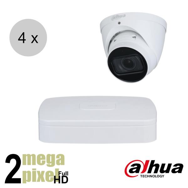 Grote foto dahua full hd ip cameraset wizsense 4 turret dome camera starlight audio 2.8mm 30m i audio tv en foto videobewakingsapparatuur