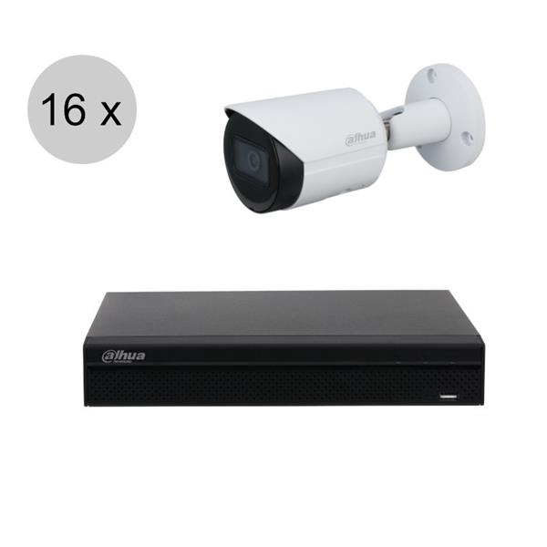 Grote foto dahua full hd ip cameraset wizsense 16 bullet camera starlight audio 2.8mm 30m ips16 audio tv en foto videobewakingsapparatuur