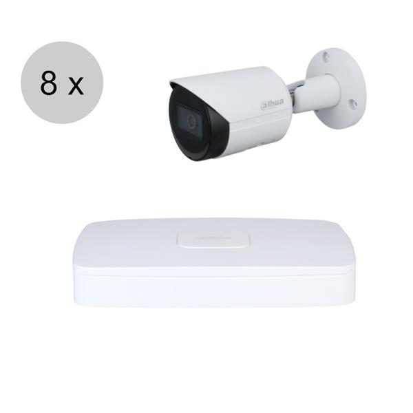 Grote foto dahua full hd ip cameraset wizsense 8 bullet camera starlight audio 2.8mm 30m ips82d audio tv en foto videobewakingsapparatuur