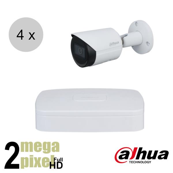 Grote foto dahua full hd ip cameraset wizsense 4 bullet camera starlight audio 2.8mm 30m ips42d audio tv en foto videobewakingsapparatuur