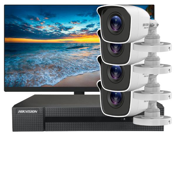 Grote foto hikvision compleet full hd starterspakket camerabewaking pakket met 4 camera cs2 audio tv en foto videobewakingsapparatuur