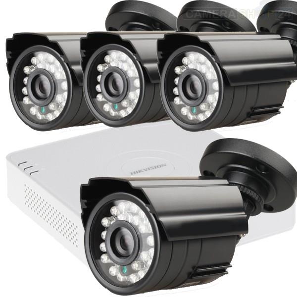 Grote foto hd camerasysteem hikvision dvr nacht 25mtr cvs466 pakket met 4 camera audio tv en foto videobewakingsapparatuur