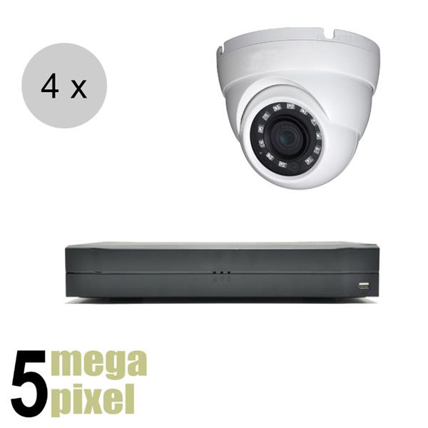 Grote foto empower 5 megapixel camerasysteem 4 x dome camera nachtzicht 30m poe ips51 audio tv en foto videobewakingsapparatuur