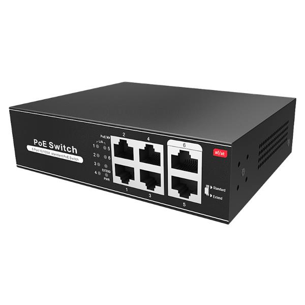 Grote foto poe switch 4 poorten 2 uplink 65w tot 100mbps sw0604poe 65 e computers en software netwerkkaarten routers en switches