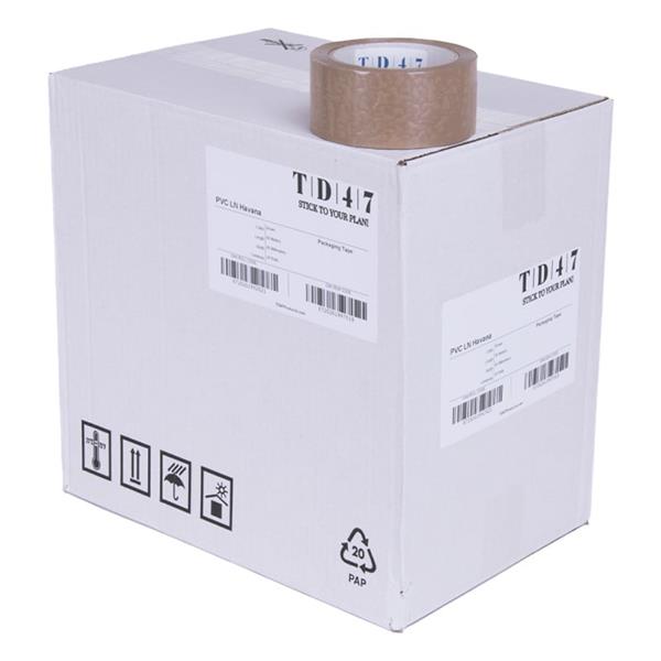 Grote foto td47 verpakkingstape pvc 48mm x 66m bruin doos 36 rol doe het zelf en verbouw materialen en producten