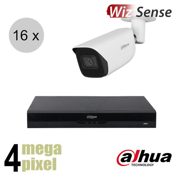 Grote foto dahua 4mp ip cameraset wizsense 16 bullet camera starlight audio 2.8mm 50m ips164db1 audio tv en foto professionele video apparatuur
