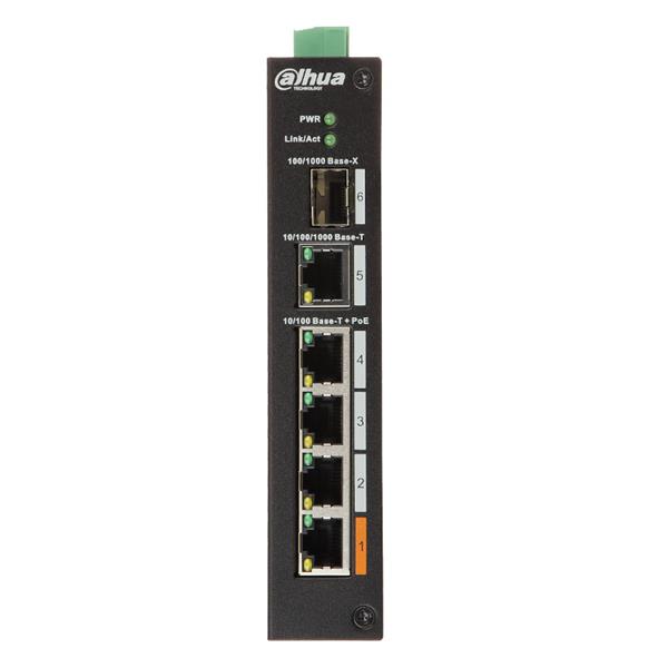 Grote foto poe switch 4 poe poorten 1 uplink speed 100 1000mbps pfs3106 4et 60 computers en software netwerkkaarten routers en switches