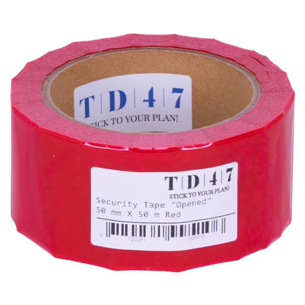 Grote foto td47 security tape opened 50mm x 50m rood doe het zelf en verbouw materialen en producten